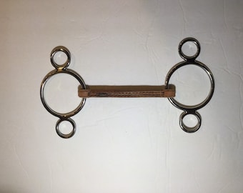 Leather 2 Ring Elevator Gag Bit