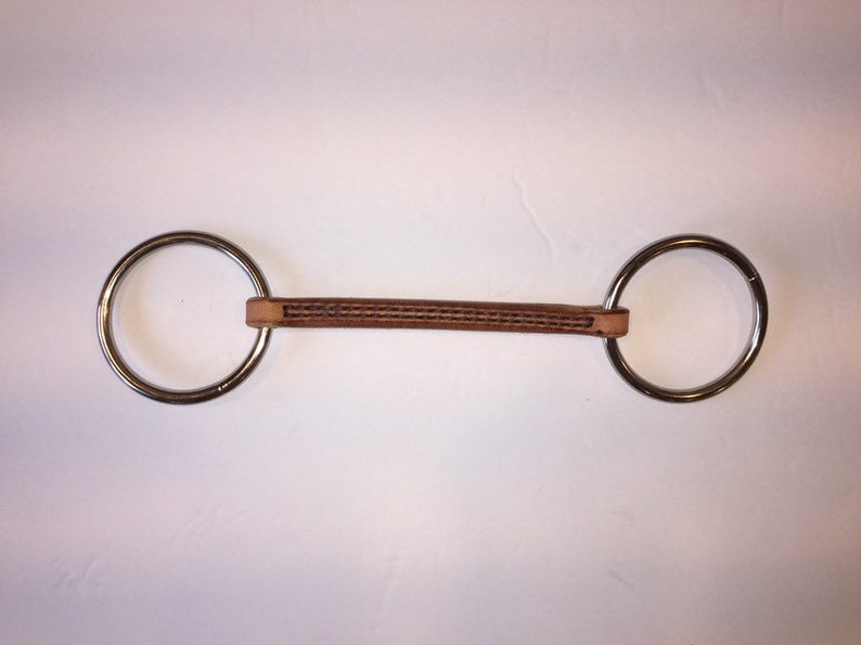 Leather O-ring Snaffle Bit Rounded