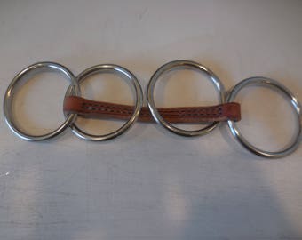 Double Ring Leather Snaffle Bit