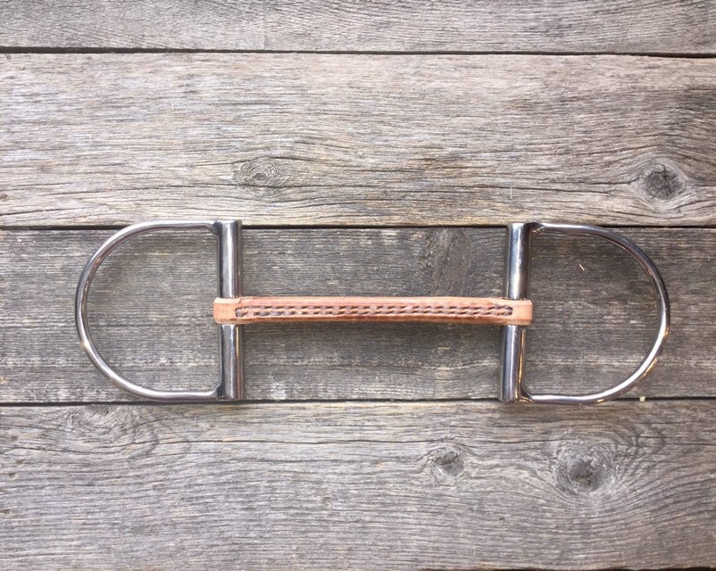 Leather or Rope Hunter Dee Snaffle Bit- Horse size Rings