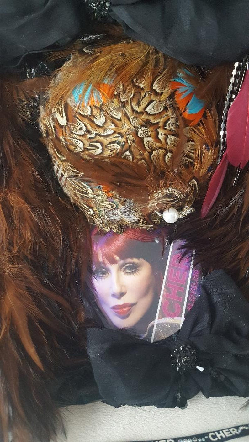 REIMAGINED GUESS CHER Tribute Quail Feather Handbag