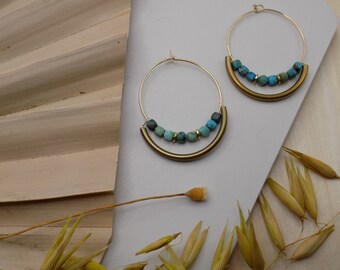 III. Turquoise Hoop Tube Earrings | SPRING + SUMMER Series