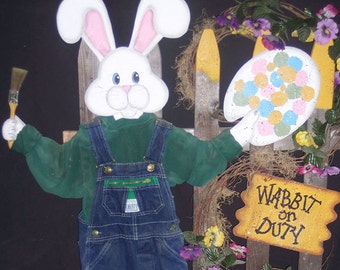 E Pattern, 48&quot; Bunny Wood Pattern Packet, Painter, Easter, Bunny, Rabbit, Fence, Spring, Easter Bunny, Photo Prop