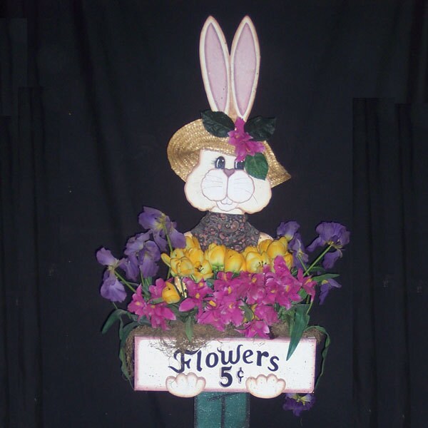 E Pattern, 66" Bunny Wood Pattern Packet, Bunny, Rabbit, Easter, Flowers, Spring, Photo Prop, Summer