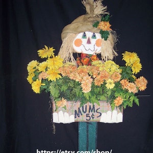 E Pattern, 65&quot; Scarecrow, Wood Pattern Packet, Tutorial, Fall, Harvest, Halloween, Mums, Scarecrows, Sign, Photo Props, Primitive FB-111