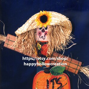 E Pattern 21&quot; Scarecrow Wood Pattern Packet, Halloween and Fall Decoration, Pumpkin, Orange, Table Decor, Sunflower, Straw Hat, Design