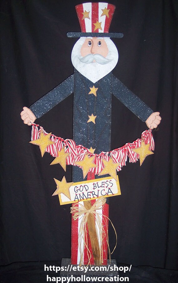 E Pattern 53 Uncle Sam Wood Pattern Packet Freedom Etsy