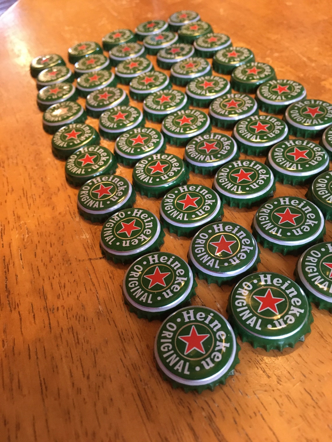 50 Heineken Original Bottle Caps Etsy