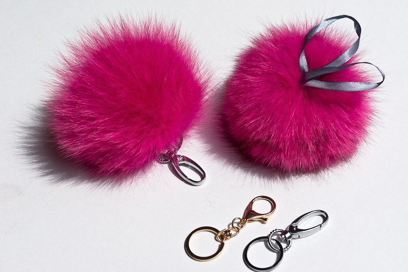 Bag Charm Fur Keychain Pom Pom Keychain Fur Bag Charm Fur Ball Etsy