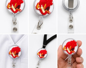 Medical Heart Badge Reel – Retractable ID Holder for Nurses, CNAs, Medical Assistants & Healthcare Workers