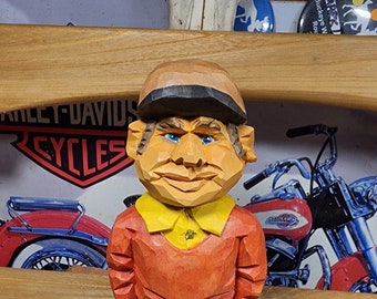 Golfer woodcarving from the Everyday People Series hand carved and hand painted by MADellinger Wood Carving # 1146