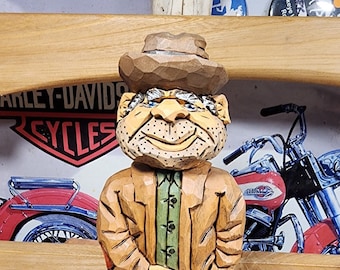 Hobo woodcarving from the Hobo Series hand carved and hand painted by MADellinger Wood Carving # 1145