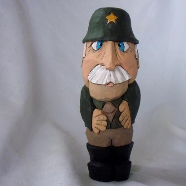 Military US Army General wood carving hand carved by MA Dellinger Wood Carving created for the Everyday Heroes" series BH # 2  Army General