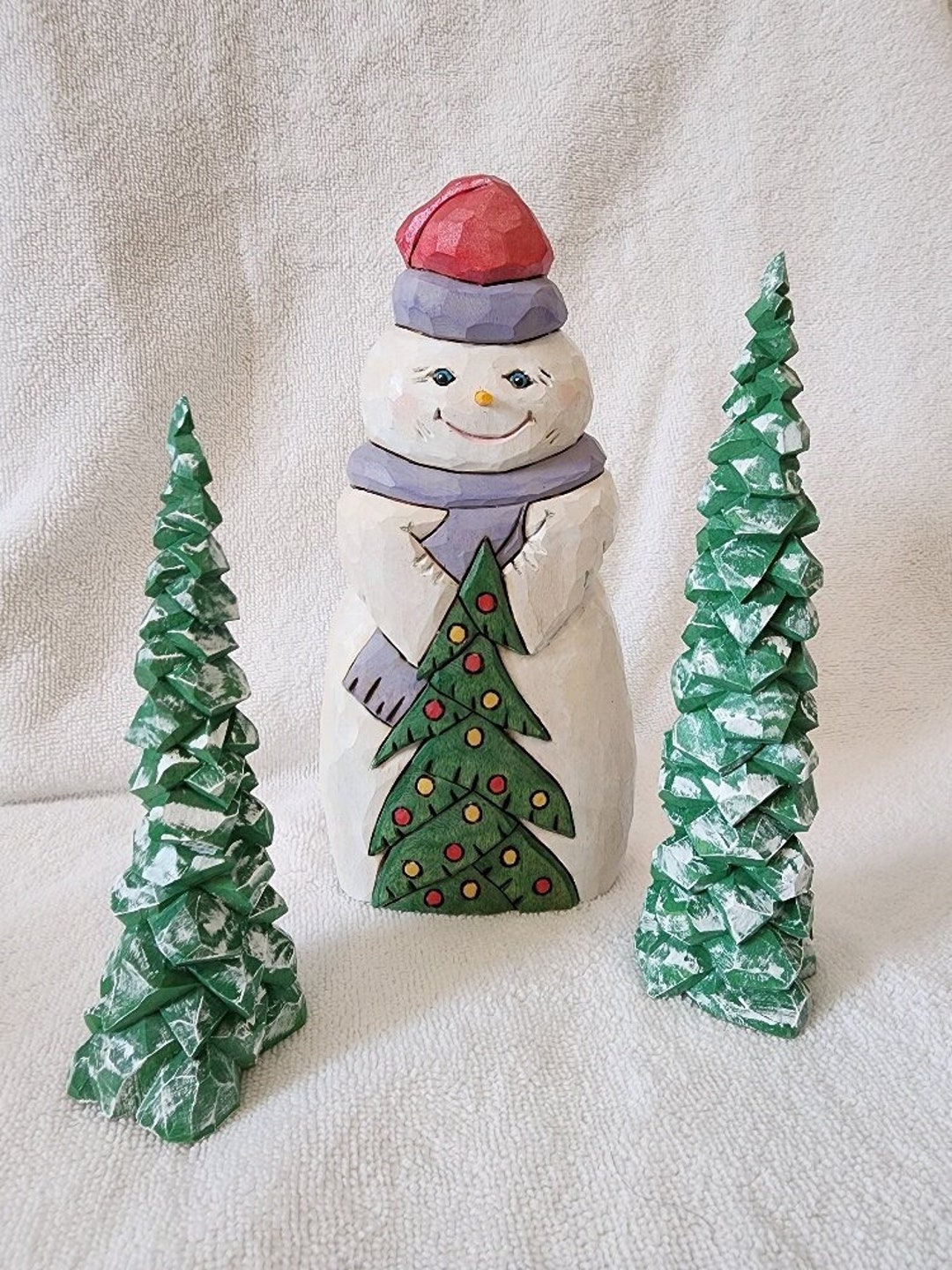 Snowman Woodcarving Hand Carved and Hand Painted by - Etsy