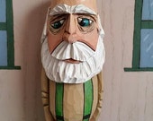 Santa w/tirantes talla de madera creado por MADellinger talla en madera figura de caricatura hace una excelente Navidad presente BS # 59 Santa