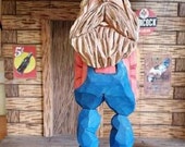 Hill Billy con largas piernas "de la PIERNA" caricatura tallado en madera por talla en madera MADellinger