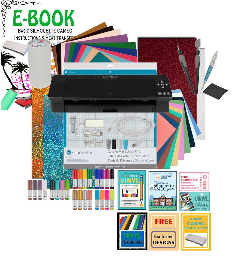 Silhouette Cameo 4 Machine Bundle Oracal Vinyl Siser Heat Transfer