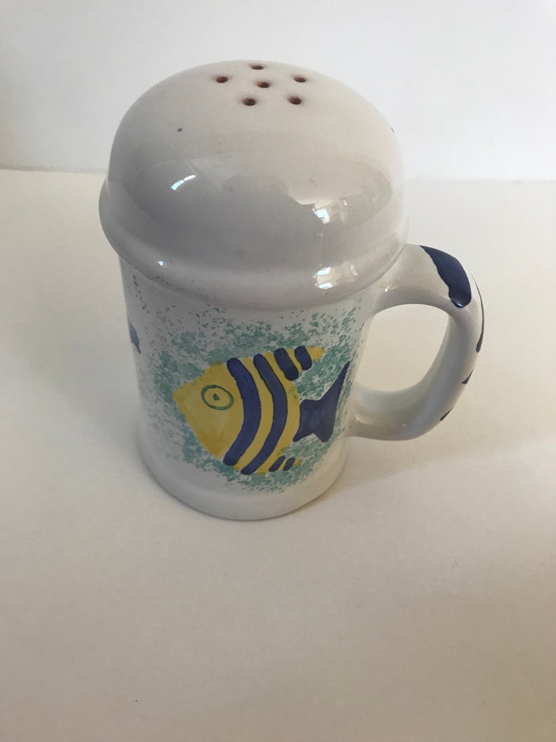 Terracotta Salt and Pepper Shakers with Fish Made in Mexico Mexican Pottery