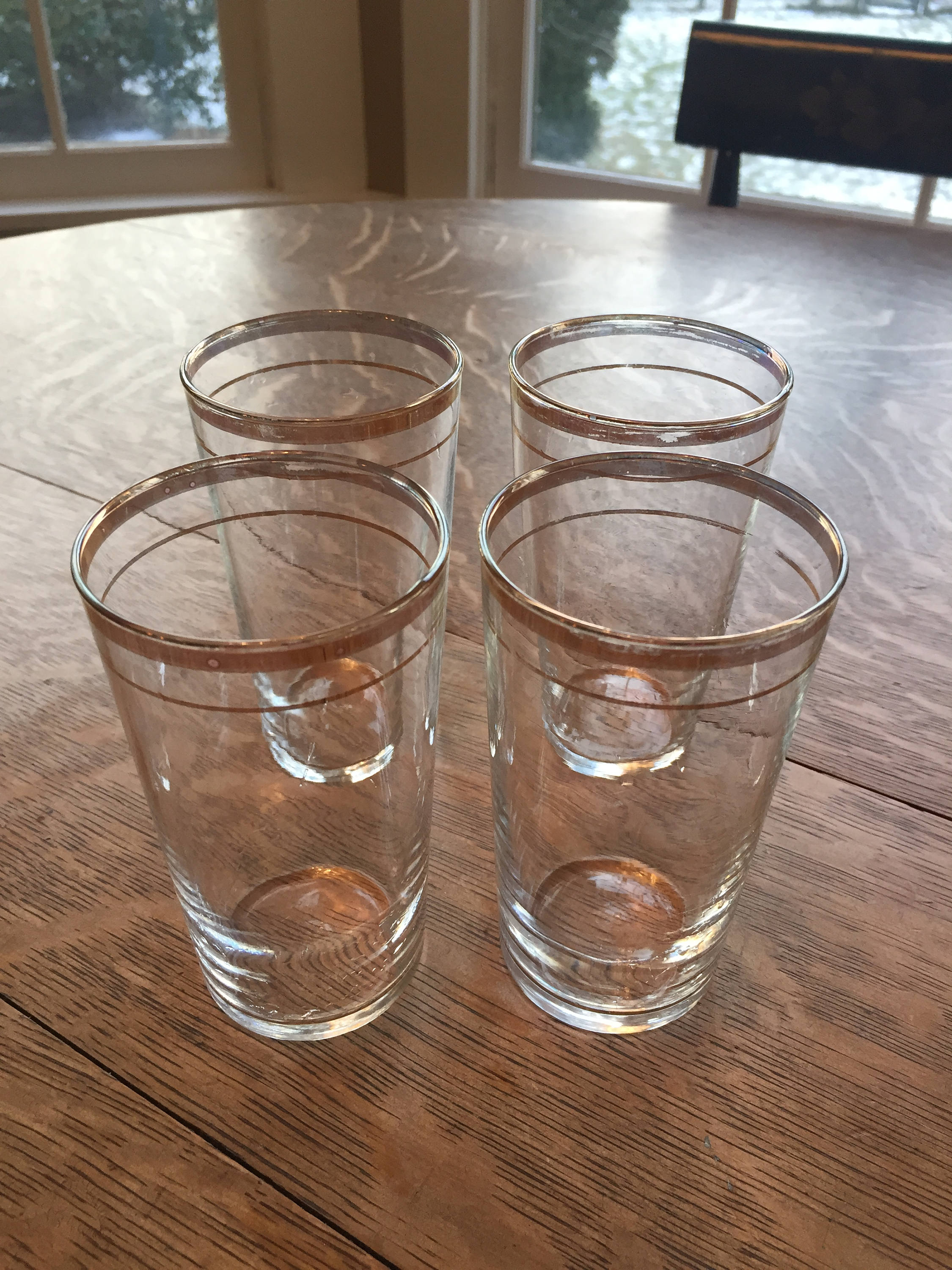 Set of 4 Vintage Libbey glasses with gold trim Etsy