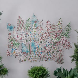 Ensemble de découpes de sapins aux motifs de Noël pour tout vos projets de scrapbooking/décoration de Noël/Journal/carte de souhaits de Noël