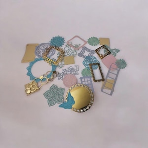 Kit de 25 découpes papier/Découpe perforées/Dentelles/Cadre/Scrapbooking/Carte de souhaits/Déco album/journal indésirable/Bricolage