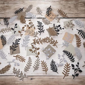 Kit pour scrapbooking/art journal/junk journal/feuilles et timbres assorties de tailles variés. Cartes/Art Collage/Projet créatif/ 60pces
