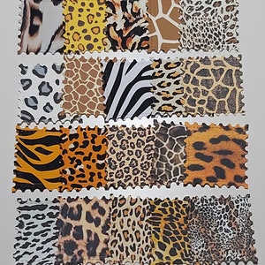 20 cartons carrés à motifs Safari assortis style timbre 7x7 CM. Scrapbook supplies/Card Making/Découpe papier cartonné/Collage/Artisanat/Art