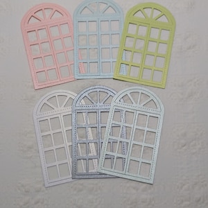 Découpes de 6 fenêtre couleurs pastel. Junk Journal/Scrapbook Supplies/Die Cut/Card making/Scrapbooking/Window cut/Paper Craft/ Die Cut