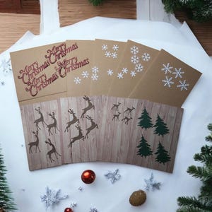 Ensemble de cartes de Noël à faire soi-même/Fabrication de carte de voeux de Noël/Cartes et enveloppes + découpes/kit de bricolage de Noël.