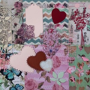 Complete set for scrapbooking and other projects. Diary, greeting cards, diary. 6 Art paper and 20 assorted die-cuts and more.