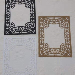 Découpes de 3 cadres Style Dentelle pour décorer tout vos projets de scrapbooking. Junk Journal/cartes de souhaits/ Die Supplies/Scrapbook.
