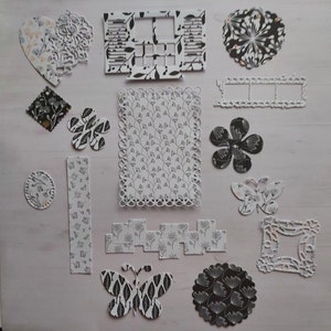 Assortiment de découpes/éphémère/journal indésirable/fourniture de scrapbooking/embellissement de papier/carte de souhaits/15 pièces