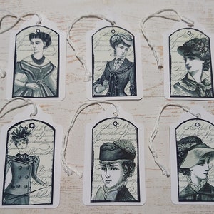 Petites Étiquettes au style vintage avec cordon/Étiquettes cadeaux/ Étiquettes d'anniversaire/Journal indésirable/scrapbooking/Éphémère