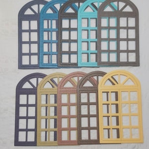 Découpes de 10 fenêtres couleurs variées. Junk Journal/Scrapbook Supplies/Die Cut/Card making/Scrapbooking/Window cut/Paper Craft/ Die Cut