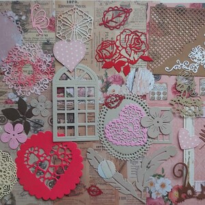 Complete set voor scrapbooking en andere projecten. Dagboek, wenskaarten, dagboek. 6 kunstpapier en 35 verschillende uitsparingen
