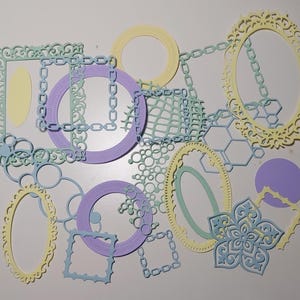 Kit de 20 découpes papier/Découpe perforées/Dentelles/Cadre/Scrapbooking/Carte de souhaits/Déco album/journal indésirable/Bricolage