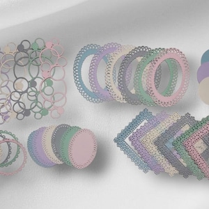 Ensemble pour scrapbooking/art journal/junk journal/Dentelles/Cadre/Cartes/Collage/Projet créatif/Embellissement. 36 pièces