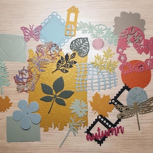 Kit de 25 découpes papier/Découpe perforées/fleurs/Dentelles/Scrapbooking/Carte de souhaits/Déco album/journal indésirable/Bricolage