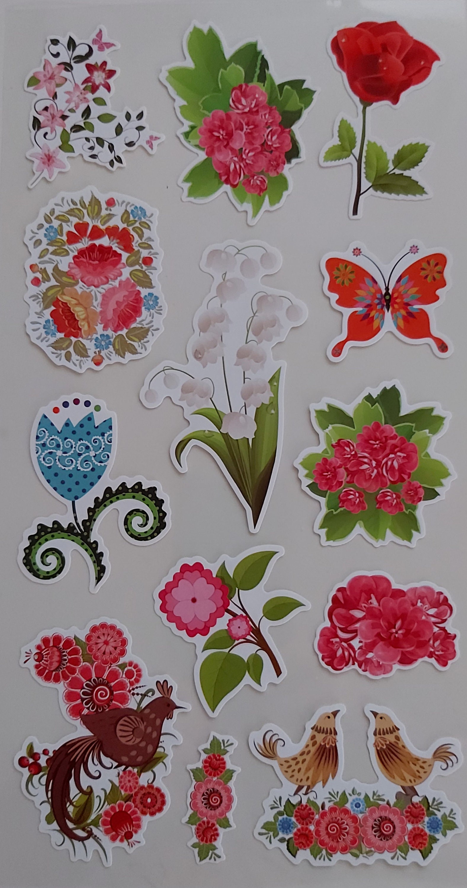 Sheet Flowres Stickers Paper Sticker DIY Scrapbooking Etsy UK