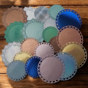 Napperons de papier cartonné métallique/Dentelle/Scrapbook supplies/Card Making/Découpe papier/Collage/Artisanat/journal indésirable/Doilies