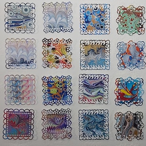 Découpes de dentelles carrés à motifs, 16 pièces/scrapbooking/Card making/Junk Journal/cartes de souhaits/agenda/Lace/Scrapbook supplies.
