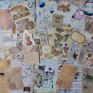 Ensemble de 100 pièces de style vintage de tailles variés/Scrapbooking/Carte de souhaits/Collage/Projet créatif/Projet D'Artisanat et autre.