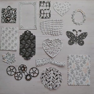 Assortment of small cutouts/ephemera/junk journal/scrapbooking supply/paper embellishment/greeting card/15 pieces