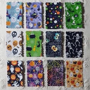 Jolies Découpes de 12 Étiquettes motifs Halloween/Junk Journal/Scrapbook Supplies/Die Cut/Card making/Scrapbooking/Fourniture