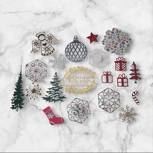 Kit de Noël 20 pièces/scrapbooking/Junk Journal/Fabrication de cartes de Noël/Découpes/agenda/fournitures/Papier cartonné Brillant et autres