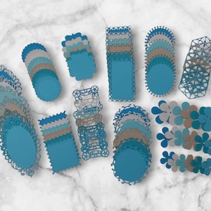 Kit de 72 découpes papier/Découpe perforées/fleurs/Dentelles/Scrapbooking/Carte de souhaits/Déco album/journal indésirable/Bricolage