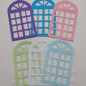 Découpes de 6 fenêtre couleurs variées. Junk Journal/Scrapbook Supplies/Die Cut/Card making/Scrapbooking/Window cut/Paper Craft/ Die Cut