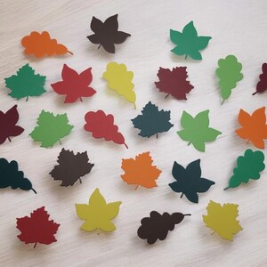 Ensemble de découpes de feuilles colorées aux couleurs D'automne/24 pièces/scrapbooking/Junk Journal/cartes de souhaits/agenda/fournitures.