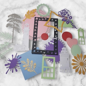Kit de 25 découpes papier/Découpe perforées/fleurs/Dentelles/Scrapbooking/Carte de souhaits/Déco album/journal indésirable/Bricolage
