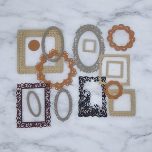 Kit de 15 découpes papier/Découpe perforées/Dentelles/Cadre/Scrapbooking/Carte de souhaits/Déco album/journal indésirable/Bricolage